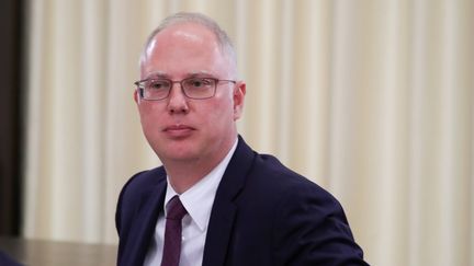 Le directeur du fonds d'investissement russe associé au développement du vaccin, Kirill Dmitriev, le 11 mars 2020 à Moscou (Russie). (MIKHAIL KLIMENTYEV / SPUTNIK / AFP)