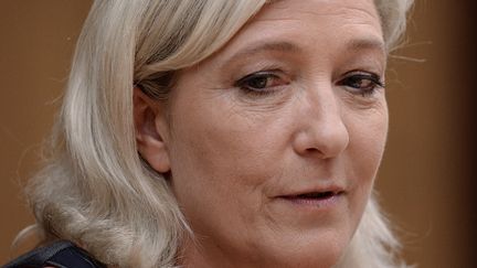 L'eurod&eacute;put&eacute;e et pr&eacute;sidente du Front national, Marine Le Pen, en visite &agrave; la Douma &agrave; Moscou (Russie), le 19 juin 2013. (RAMIL SITDIKOV / RIA NOVOSTI / AFP)