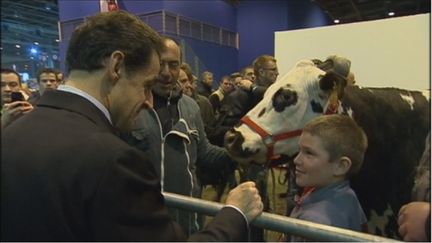 Nicolas Sarkozy au salon de l'agriculture, 25 février 2012 (FTV)