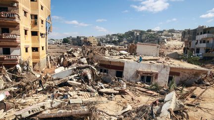 The rubble of collapsed buildings after floods in Derna (Libya), September 14, 2023. (ABDULLAH DOMA / AFP)