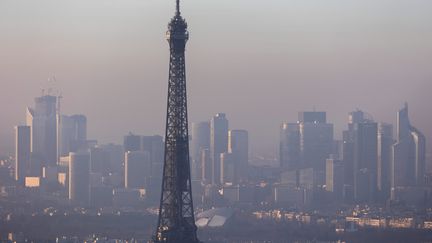 Un voile de pollution aux particules fines sur Paris. Image d'illustration. (VINCENT ISORE / MAXPPP)