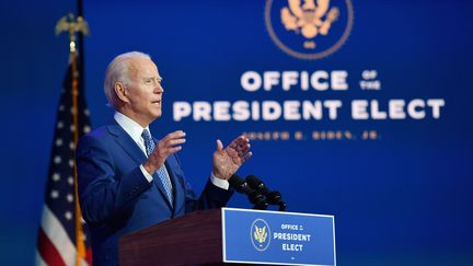 Le président élu Joe Biden s'adresse aux Américains depuis Wilmington, dans le Delaware, le 9 novembre 2020. (ANGELA WEISS / AFP)