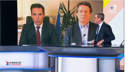 Jean-Baptiste Djebbari et Yannick Jadot (CAPTURE D'ECRAN "DIMANCHE EN POLITIQUE" / FRANCE 3)