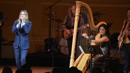 Iggy Pop sur la scène du&nbsp;Carnegie Hall à New-York, le 22 février 2016. (THEO WARGO / GETTY IMAGES NORTH AMERICA / AFP)