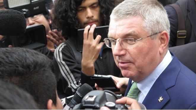 Thomas Bach, le président du CIO, à Lima au Pérou. (RADIO FRANCE/NICOLAS MATHIAS)