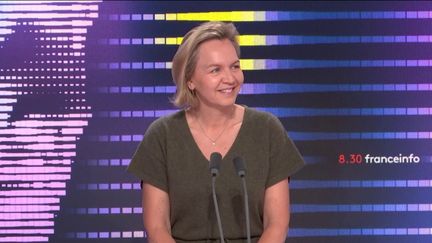 Virginie Calmels,&nbsp;ex-candidate à la présidence des Républicains, était l'invitée du "8h30 franceinfo", dimanche 2 octobre 2022. (FRANCEINFO / RADIOFRANCE)