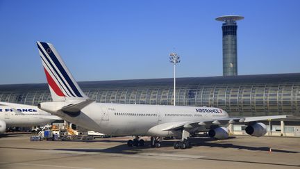 Un avion Air France est pos&eacute; sur le tarmac de l'a&eacute;roport Charles-de-Gaulle, le 6 ao&ucirc;t 2015.&nbsp; (PASCAL DELOCHE / PHOTONONSTOP / AFP)