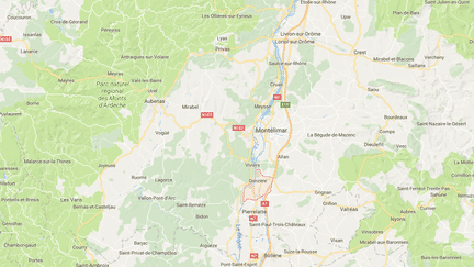 La commune de Donzère (Drôme) est située au sud de Montélimar, à proximité de l'autoroute A7. (GOOGLE MAPS / FRANCE INFO)