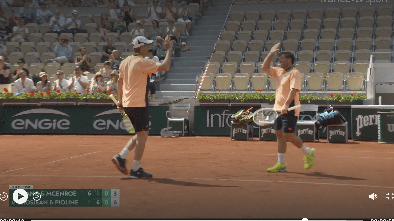 VIDEO Roland Garros tombeurs des légendes John McEnroe et Michael Chang Sébastien