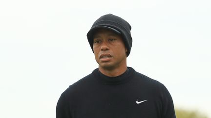 La star du golf, Tiger Woods, lors d'un entraînement à New York, le 14 mai 2019. (MIKE EHRMANN / GETTY IMAGES NORTH AMERICA / AFP)