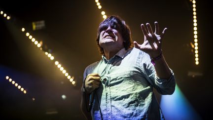 John Maus en concert au festival Roskilde, au Danemark, le 5 juillet dernier. (GONZALES PHOTO/CHRISTIAN HJORTH / MAXPPP)