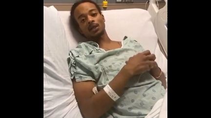 Jacob Blake, blessé grièvement par la police à Kenosha (Etats-Unis) sur son lit d'hôpital, le 5 septembre 2020. (TWITTER)