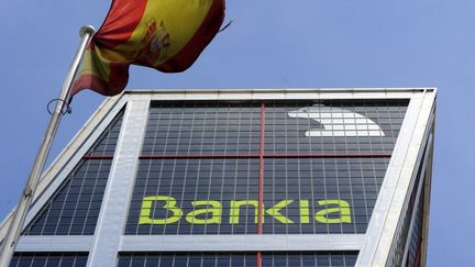 Le si&egrave;ge de Bankia, sauv&eacute;e par l'Etat espagnol, le 29 mai 2012. (DOMINIQUE FAGET / AFP)