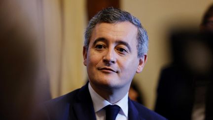 Le ministre de l'Intérieur, Gérald Darmanin, à Saint-Denis (Seine-Saint-Denis), le 15 janvier 2024. (GEOFFROY VAN DER HASSELT / AFP)