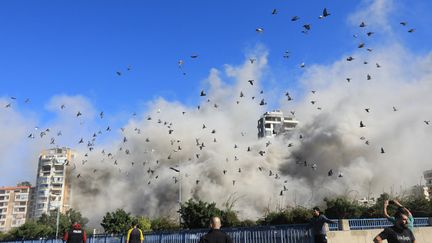 Une frappe israélienne a touché la banlieue sud de Beyrouth, au Liban, le 22 octobre 2024. (AFP)