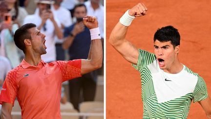 Le Serbe Novak Djokovic et l'Espagnol Carlos Alcaraz à Roland-Garros en 2023. (AFP)