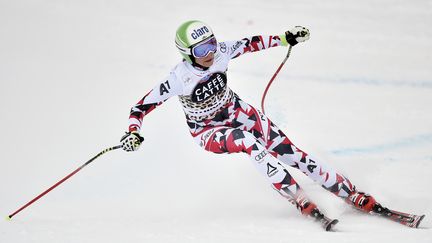 L'Autrichienne Mirjam Puchner sur la piste de St-Moritz (FABRICE COFFRINI / AFP)