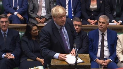 Le Premier ministre britannique Boris Johnson devant le Parlement, mardi 22 octobre 2019.&nbsp; (AFP)