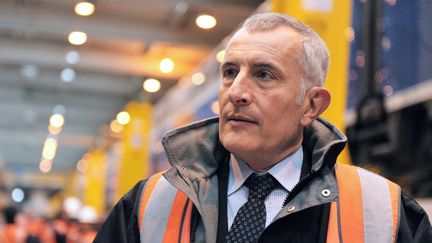 Guillaume Pepy, le pr&eacute;sident de la SNCF, le 11 octobre 2013 &agrave; Pantin (Seine-Saint-Denis).&nbsp; (ERIC PIERMONT / AFP)