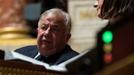 Le président du Sénat, Gérard Larcher, dans son hémicycle le 15 novembre 2023. (ANDREA SAVORANI NERI / NURPHOTO / AFP)