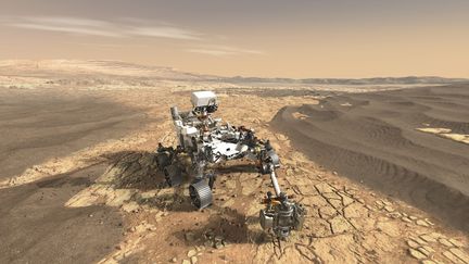 Représentation d'artiste du futur Mars 2020 rover sur la surface de Mars.&nbsp; (NASA  / MAXPPP)