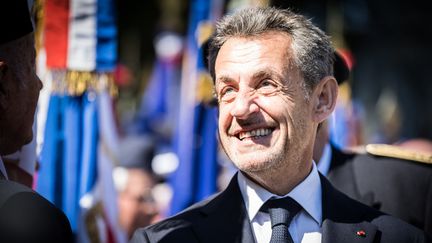 Nicolas Sarkozy lors d'un hommage aux résistants tués sur le plateau des Glières, en Haute-Savoie, le 31 mars 2019. (JEREMIE LUSSEAU / HANS LUCAS / AFP)