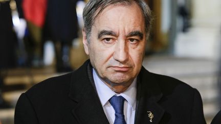 Le président de la Fédération protestante de France, le pasteur François Clavairoly,&nbsp;le 5 janvier 2017, dans la cour de l'Elysée à Paris. (GEOFFROY VAN DER HASSELT / AFP)