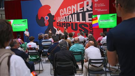 Ouverture de l'université d'été du PS, à Blois, le 29 août 2024, intitulée "Gagner la bataille". (JDUTAC / MAXPPP)