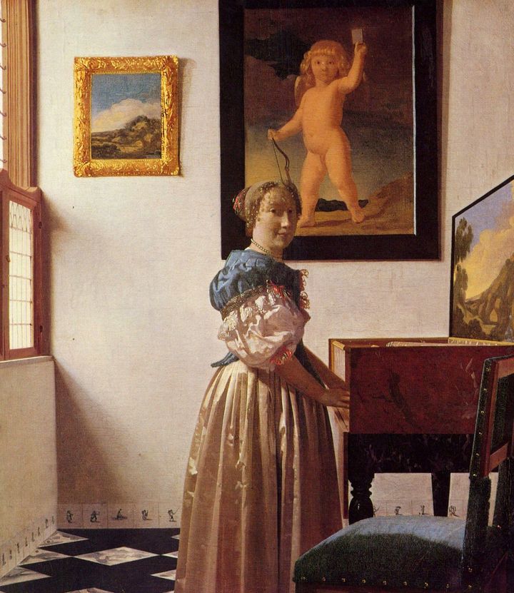 Une dame debout au virginal, Johannes Vermeer (1670,1673)
 (The National Gallery, London)