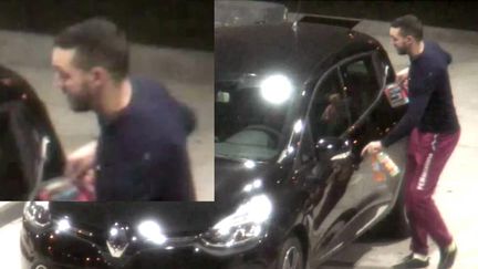 Les images de vidéosurveillance sur lesquelles&nbsp;Mohamed Abrini a été identifié, en compagnie de Salah Abdeslam, dans une station-service de l'Oise, le 11 novembre 2015. (POLICE FEDERALE BELGE)