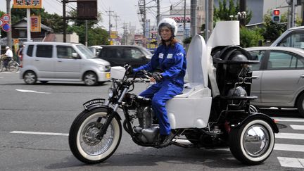 La "popocyclette" &eacute;cologique du fabriquant de toilettes Toto. (YOSHIKAZU TSUNO / AFP)