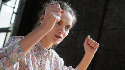 Oxana Shachko présente au festival Itinérances d'Alès "Je suis Femen", le film d'Alain Margot
 (PHOTOPQR/LE MIDI LIBRE)