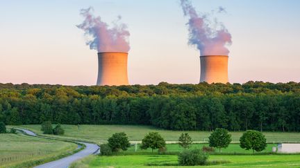 Deux tours de refroidissement de la centrale nucléaire de Cattenom (Moselle). (ALLARD SCHAGER / MOMENT RF / GETTY IMAGES)