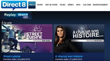 Capture d'&eacute;cran du site internet de Direct 8. (AFP)