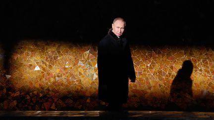 Vladimir Poutine, le 2 février 2018, à&nbsp;Volgograd (sud du pays). (MAXIM SHEMETOV / AFP)