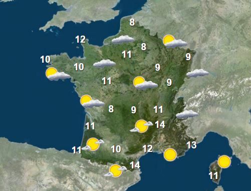 La météo dans la nuit du 21 octobre au 22 octobre 2015. (FRANCETV INFO)