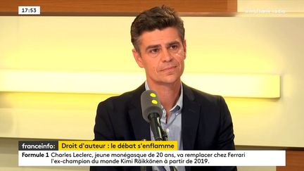 David El Sayegh, secrétaire général de la SACEM,&nbsp;le 11 septembre 2018 sur franceinfo. (FRANCEINFO)