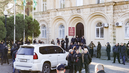 L'Assemblée à Soukhoumi, capitale de l'Abkhazie, région séparatiste de Géorgie, le 3 décembre 2024. (DMITRY FEOKTISTOV / TASS / SIPA)