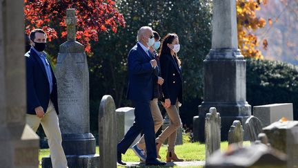 Le président élu Joe Biden se rend dans une église&nbsp;de Wilmington, Delaware (Etats-Unis), dimanche 8 novembre 2020. (ANGELA WEISS / AFP)