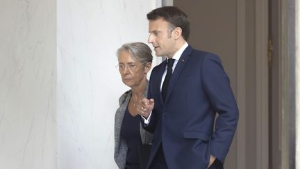 Emmanuel Macron et Elisabeth Borne à l'Elysée (Paris), le 23 mai 2023. (MAXPPP)