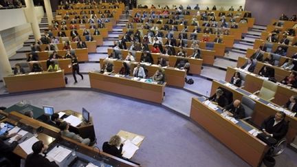 L'hémicycle du conseil régional d'Ile-de-France (archives, 26 mars 2010) (AFP / Patrick Kovarik)