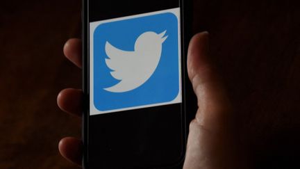 Le logo de Twitter sur un téléphone, le 20 mai 2021 à Arlington, en Virginie (Etats-Unis). (OLIVIER DOULIERY / AFP)