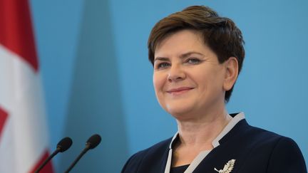  (Beata Szydlo , Première ministre en Pologne, le 18 avril 2016 © Maxppp)