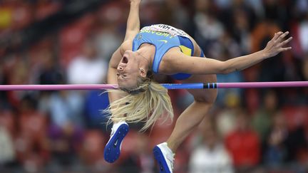 Saut en hauteur de l'Ukrainienne Anastasia Mokhniouk, le 14 ao&ucirc;t 2014. (MARTIN MEISSNER/AP/SIPA)