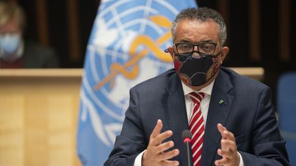 Le chef de l'Organisation mondiale de la santé,&nbsp;Tedros Adhanom Ghebreyesus, au siège de l'OMS à Genève le 5 octobre 2020.&nbsp; (CHRISTOPHER BLACK / WORLD HEALTH ORGANIZATION / AFP)