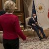 Ursula von der Leyen et Charles Michel reçus à Ankara (Turquie) par le président Recep Tayyip Erdogan le 6 avril 2021 (- / AFP)