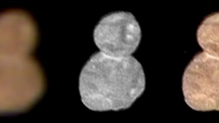 La sonde New Horizons a survolé, le 1er janvier 2018, Ultima Thule, découvert par des télescopes en 2014 et qui est devenu le corps céleste le plus ancien et plus lointain jamais observé par une sonde. (HO / NASA/JOHNS HOPKINS UNIVERSITY AP / AFP)