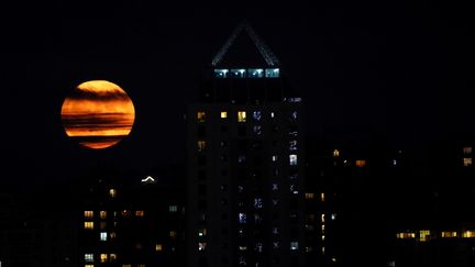 La "super Lune" visible depuis Istanbul (Turquie), le 14 novembre 2016. (UMIT BEKTAS / REUTERS)