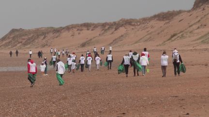 150 bénévoles ont nettoyé la plage de Sauveterre aux Sables-d'Olonne en Vendée. (CAPTURE D'ÉCRAN FRANCE 3)