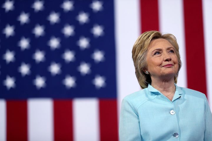 Hillary Clinton, candidate à la Maison Blanche, lors d'un meeting à Miami (Etats-Unis), le 23 juillet 2016. (JUSTIN SULLIVAN / GETTY IMAGES NORTH AMERICA / AFP)